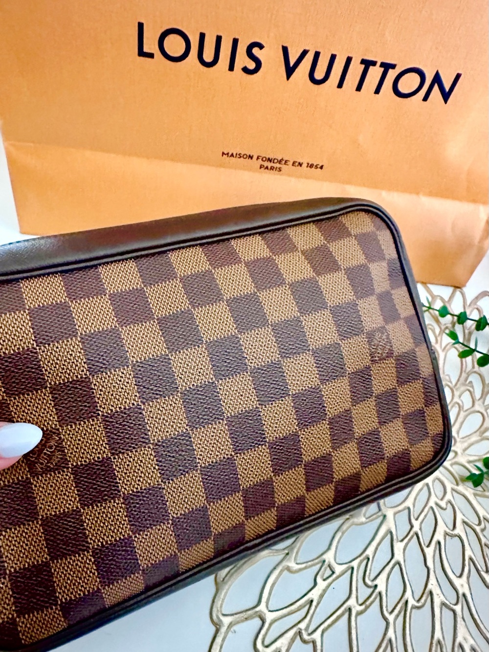 Louis Vuitton Cosmetic Make up Clutch Bag Damier Ebene - Picture 3 of 16